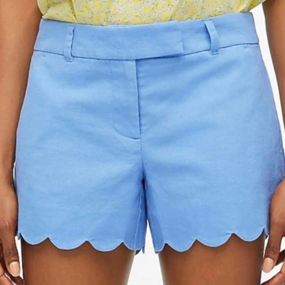 J. Crew Factory light Blue Scalloped Shorts